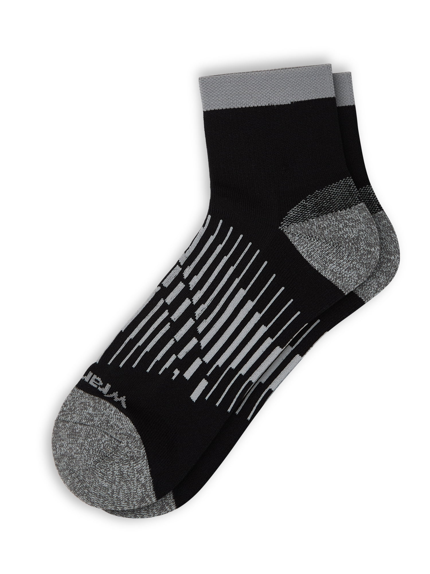 Wrangler Peak Light Compression Ankle Socks for Men, Size 6-12, Gray/Black, 6 Pairs