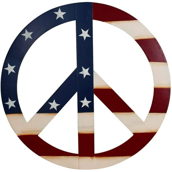 Metal Antiqued Groovy Peace Sign Rustic Wall Art Door Décor Hippie Decoration Wall Kitchen Bathroom Patio Garden Décor