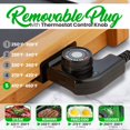 thumbnail image 3 of NutriChefKitchen Parrilla interior sin humo para el hogar, parrilla eléctrica antiadherente, bambú desmontable, control de temperatura, perilla de temperatura ajustable, para barbacoas interiores sin, 3 of 5