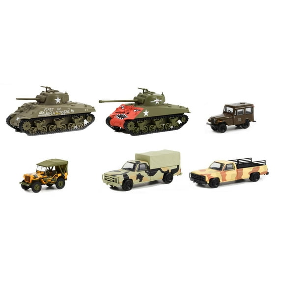 Greenlight Battalion 64 Series 1 Diecast Car Set - Box of 6 assorted 1/64 Scale Diecast Model Cars