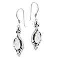 thumbnail image 4 of Victorian-Era Inspired White Mother of Pearl Sterling Silver Dangle Earrings, 4 of 5
