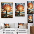 thumbnail image 4 of Designart "Orange Blue Maple Tree Majestic Maple" Floral Floater Framed Canvas Print, 4 of 7