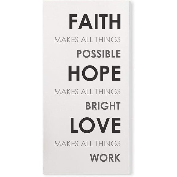 Faith Makes All Things Possible White Rustic Wood Wall Sign 9x18
