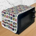 thumbnail image 1 of Alien Microwave Oven Cover, Fictitious Futuristic Extraterrestrial Character Portraits in Abstract Style Setting, Water Resistant Organizer with Pockets Kitchen, 36" x 12", Multicolor, by Ambesonne, 1 of 4
