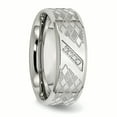 thumbnail image 5 of Chisel Stainless Steel Polished and Textured CZ Ring Size 10  Men, 5 of 7