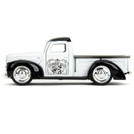 1941 Ford Pickup Truck "Mickey Mouse - Steamboat Willie" White and Black "Hollywood Rides" Series 1/32 Diecast Model Car by Jada