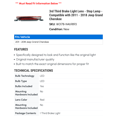 thumbnail image 2 of 3rd Third Brake Light Lens - Stop Lamp - Compatible with 2011 - 2018 Jeep Grand Cherokee 2012 2013 2014 2015 2016 2017 2020, 2 of 2