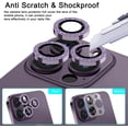 thumbnail image 2 of for iPhone 14 Pro & iPhone 14 Pro Max Camera Lens Protector,Ultra Clear [Case Friendly] [Aluminum Edge] 9H Hardness Camera Ring Cover with Easy Installation Tray [3Pcs in 1 Set] -Glitter Purple, 2 of 5