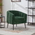 thumbnail image 2 of Jopath Accent Chair with Metal Legs,Channel Tufted Lounge Chair Single Sofa Round Leisure Armchair for Bedroom Living Room Reception Study Room Office Green, 2 of 9