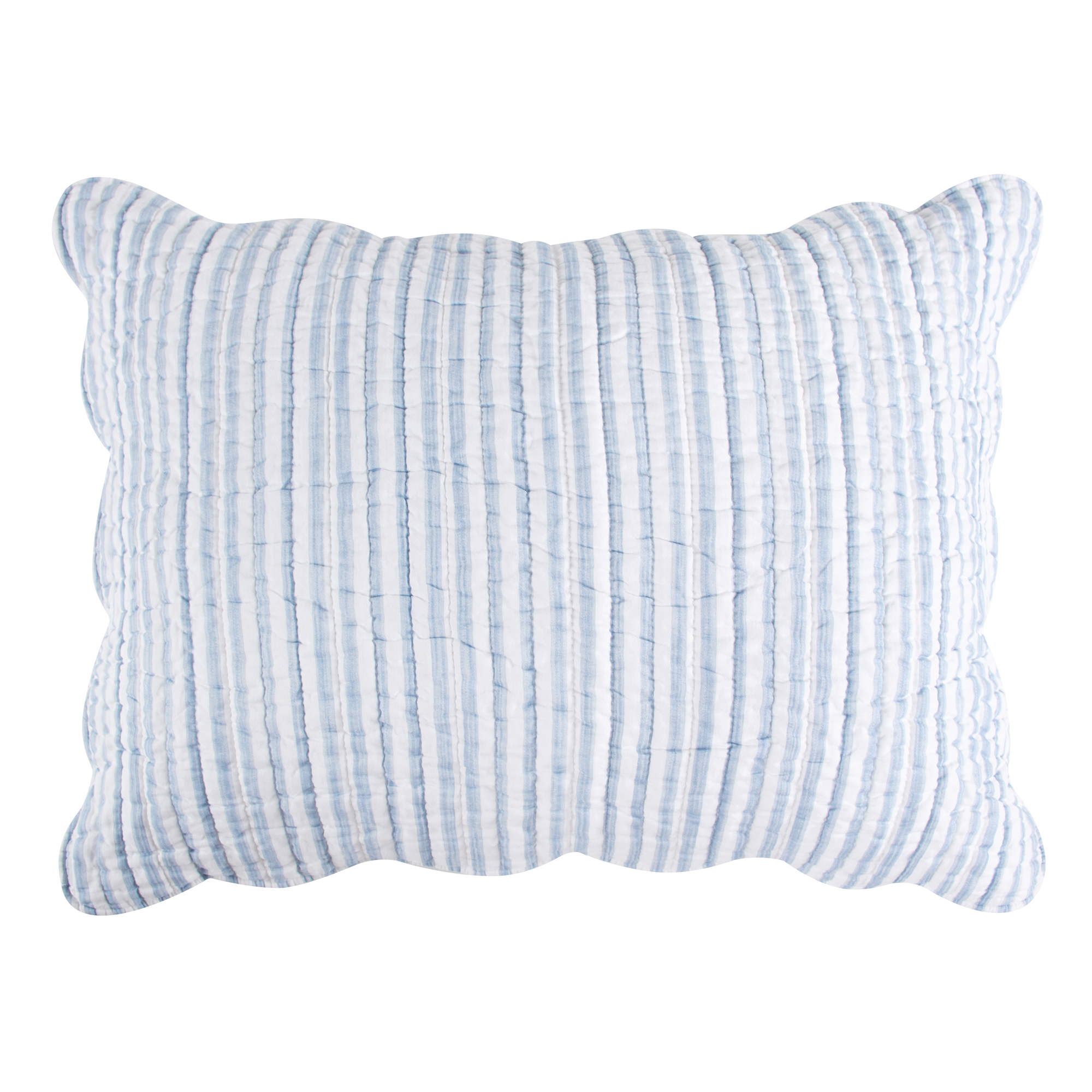 Levtex Home - Martha Stripe Quilt Set - Full/Queen Quilt and Two Standard Shams - Stripe - Blue White - Quilt (88x92in.) and Shams (20x26in.) - Reversible - Cotton