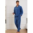 thumbnail image 4 of U2SKIIN Mens Fleece Pajama Set, Soft Warm Long Sleeve Sleepwear with Pockets Cozy Button-Down Pjs for Men（Royal Blue, M）, 4 of 4