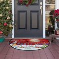 thumbnail image 4 of Produits Textiles de Maison Tapis de Porte Demi-Rond de Noël Togggan Rouge Demi-Cercle Tapis de Porte Antidérapant Tapis Doux pour Extérieur Entrée de Garage Patio, 4 of 8