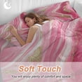 thumbnail image 4 of Pink Gradient Marble Bedding Duvet Cover Set Twin Size 4 Pieces Gold Foil Modern Abstract Bedding Set with Zipper Closure, 1 Comforter Cover 68x86 Inches 1 Flat Sheet & 2 Pillow Cases, 4 of 7