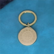 Stainless Steel Septagram Alchemy Zodiac Pendant Keychain For Men Women Witchcraft Amulet Jewelry Key Chains Talisman Gift