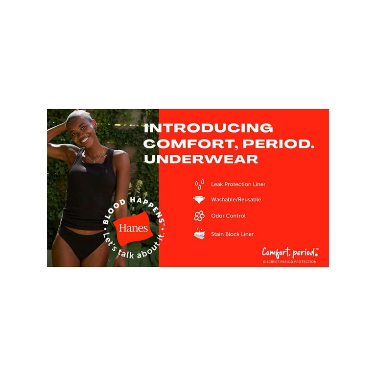 Women's Hanes® Ultimate 3-Pack Comfort, Period. ™ Light Leaks Bikini Period  Underwear 42FDL3