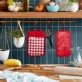 thumbnail image 2 of KitchenAid Gingham Pot Holder 2-Pack Set, Passion Red, 7"x10", 2 of 7