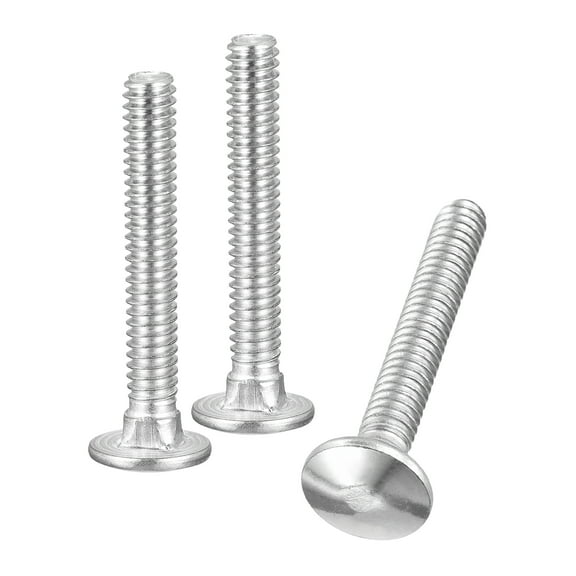1/4-20x2" Carriage Bolt, 10pack Round Head Square Neck Screws, 304 Stainless Steel, Fully Threaded