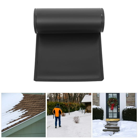 Black Heated Snow Melting Mats, 385W10ft x 13in Heated Outdoor Mats, No-Slip Electric Snow Melting Mats 45~50℃/113-122℉ for Stairs, Driveways, Walkways, Decks, Sidewalks
