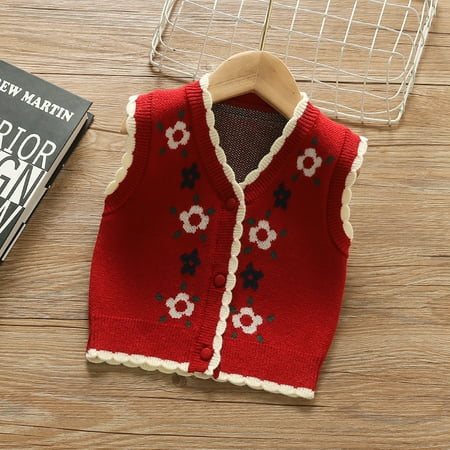 

Girls knitted vest outside spring and autumn wear baby sweater