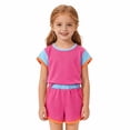 thumbnail image 4 of Tiijoy Girls Outfits Casual Colorblock Short Sleeve Tshirt Shorts Set, Sizes 7-8, 4 of 7