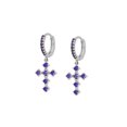 thumbnail image 1 of 2 uds pendientes de aro cruzado Ins pendientes de cristal joyería hipoalergénica de Metal para encontrar mujeres viajes diarios fiestas boda Ropa, zapatos y accesorios Miscelánea Púrpura Platina Qarigey AP016560-02, 1 of 6