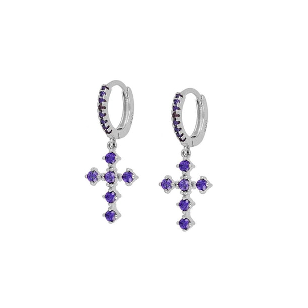 Qarigey 2 uds pendientes de aro Ins pendientes de Metal hipoalergénico Vintage ocio Casual joyería encontrar fiestas de viaje diario Ropa, zapatos y accesorios Miscelánea Púrpura Platina Qarigey AP016560-02