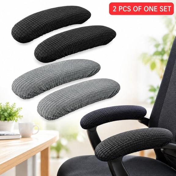 Office Chair Armrest Covers, 2 Pairs Stretch Jacquard Arm Rest Slipcover Protector Desk Chair