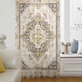 thumbnail image 6 of Beige Vintage Boho Sheer Curtains 72 Inches Long, Ethnic Tribal Geometric Abstract Light Filering Curtains, Breathable Simi Curtain Privacy Drapes for Living Room Bedroom Lightweight Window Treatment, 6 of 9