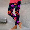 thumbnail image 5 of Women's Halloween Printed Leggings High Waisted Stretchy Yoga Pants Soft Athletic Workout Gym Tights Purple, 5 of 6