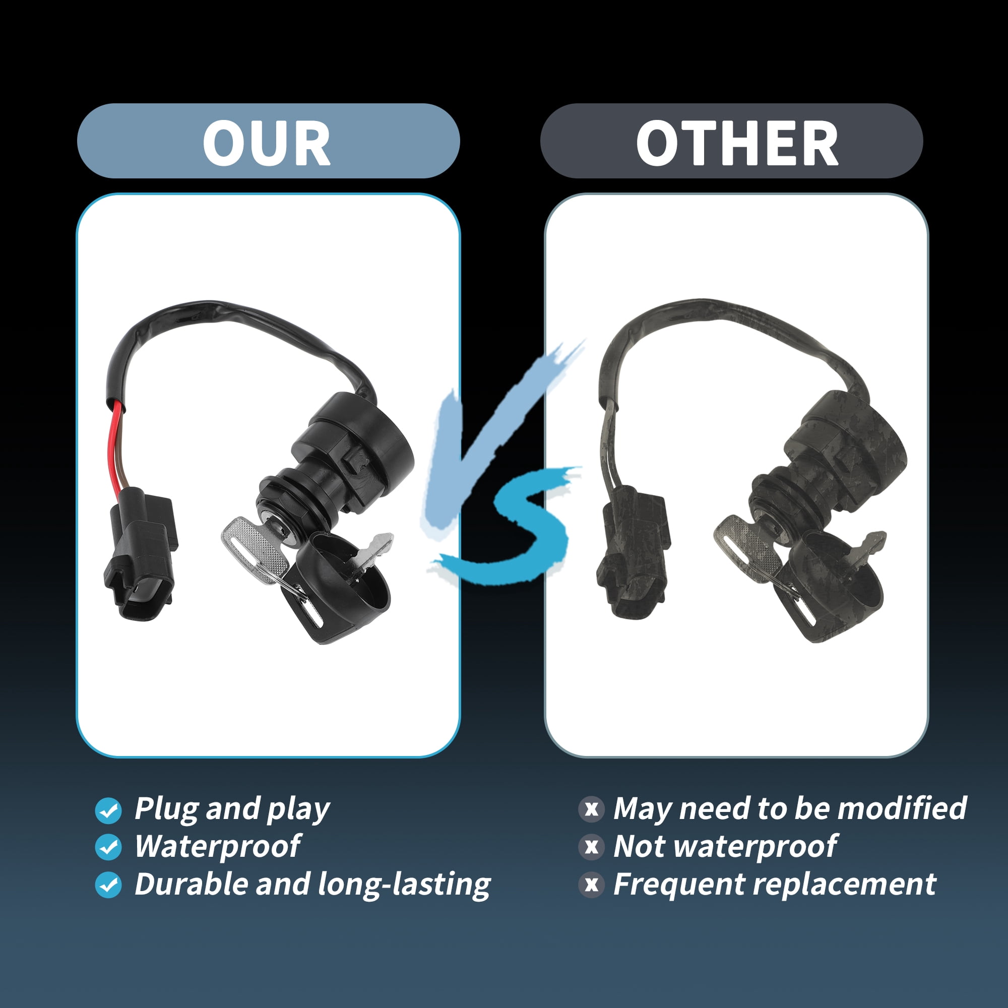 Unique Bargains For Yamaha Ignition Key Switch for Big Bear 400 and Raptor 700 Series