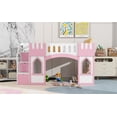 thumbnail image 5 of CoSoTower Twin Size Loft Bed with Storage Staircase and Window, Pink, 5 of 9