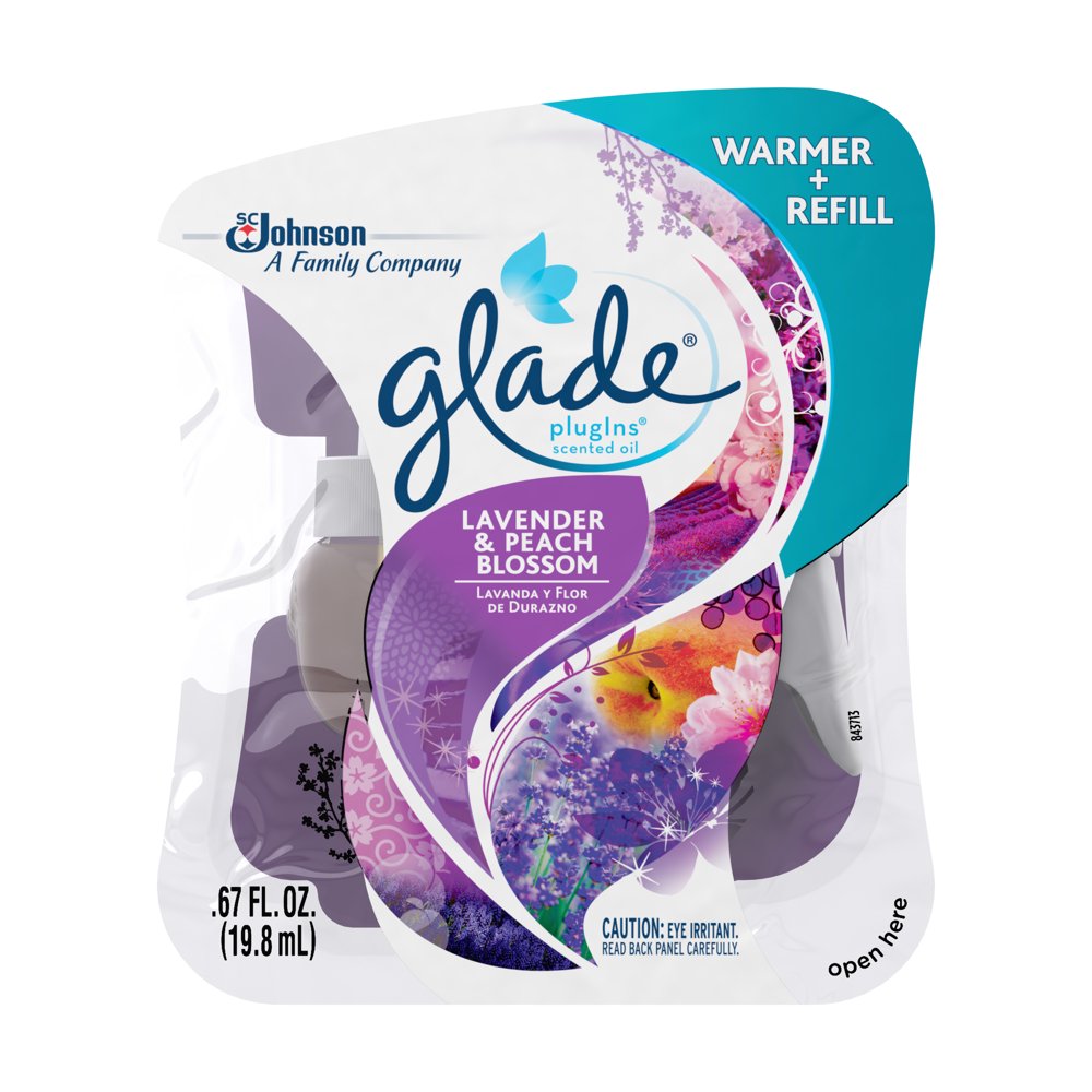 Glade Plug In Refill, Lavender & Peach Blossom Starter Kit, 0.67 Fl. Oz
