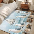 thumbnail image 4 of 3'x5' Area Rugs, Coastal Seagull Indoor Outdoor Area Rug for Living Room Bedroom, Summer Beach Vintage Nautical Sailboat Washable Bathroom Rugs Kitchen Floor Carpet Mats Home Decor Aesthetic, 4 of 8