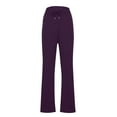 thumbnail image 5 of ITSAME Womens Straight Leg Pants, Pull-On Casual Business High Waisted Slim Flare Trousers Purple 2XL, 5 of 5