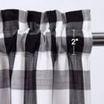 thumbnail image 2 of Cortinas de cocina Haperlare con cuadros de búfalo de 91 cm de largo, con niveles de cuadros vichy para cafeterías, cortinas para ventanas de baño con filtro de luz, color blanco y negro, 2 of 7
