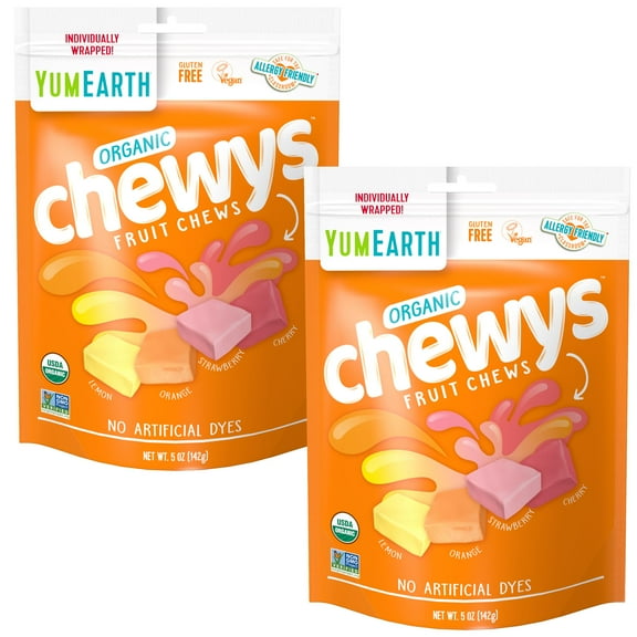 YumEarth Organic Chewys Fruit Chews, 5 Ounce (Pack of 2)