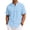 BE31_Light Blue, variant on Men's Short Sleeve Shirt Casual Solid Color Mandarin Collar Button Down Shirt Summer Beach Vacation Loose Fit Tops Gray M