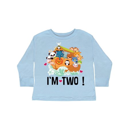 

Inktastic 2nd Birthday Party Animal Ark Gift Toddler Boy or Toddler Girl Long Sleeve T-Shirt