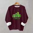 thumbnail image 1 of Qiopertar Mode Femmes Saint-Patrick Décontracté Manches Longues Col Rond Imprimé Chandail en Molleton Dames Hauts Blouse Offres de la Semaine Liquidation Moins de 5$ jusqu'à 90 % de Réduction, 1 of 5