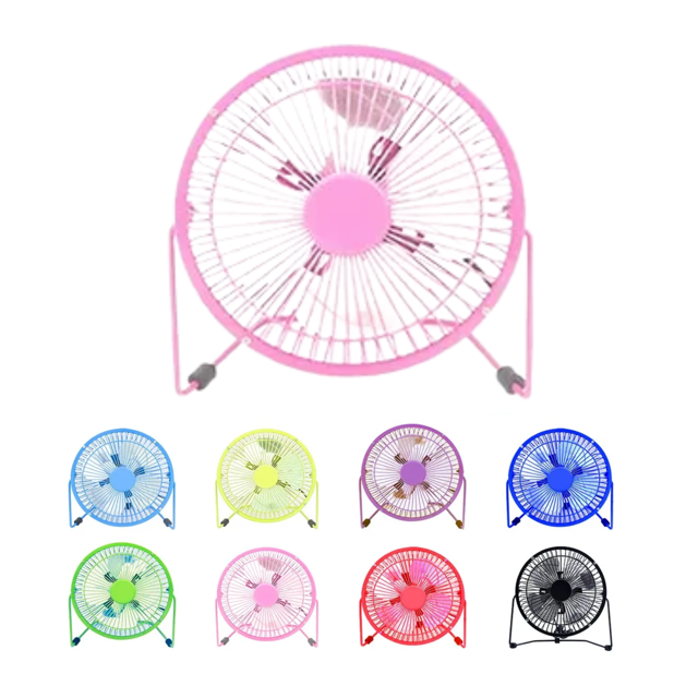 Ventilador Portátil De Escritorio USB Pequeño Metal 14cm Mini Ventilador Silencioso Con Aspas Metálicas Ideal Oficina Hogar Laptops Enfriador Compacto Potente Bajo Consumo