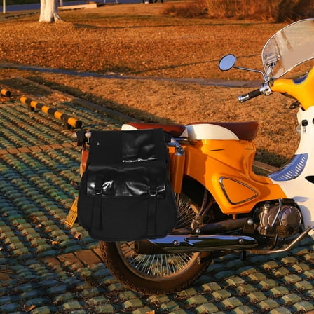 KALLORY 1Pack PU Leather Bike Saddle Bag for Road and Mountain Bikes with Dustproof Feature