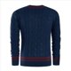 thumbnail image 3 of Suéter de Cuello en V para Hombre, Informal, de Punto , Ajustado, de Larga, para Otoño e Invierno. Azul Marino XXL, 3 of 6
