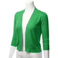 thumbnail image 2 of TheLovely Women's 3/4 Sleeve Solid Open Front Cropped Bolero Shurug Light Cardigan, 2 of 6