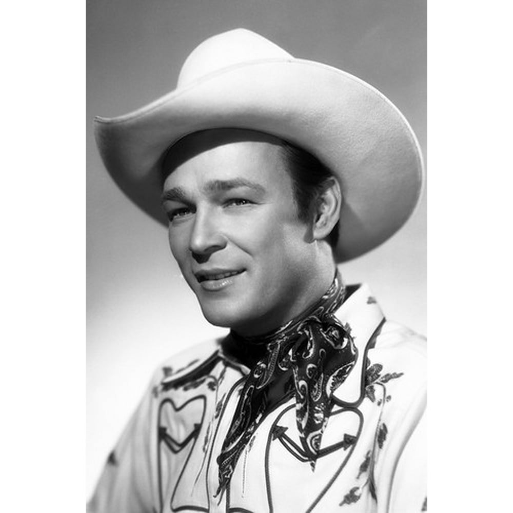 Roy Rogers handsome in hat scarf cowboy shirt 24x36 Poster - Walmart ...