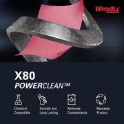 WypAll PowerClean X80 Cloths Heavy Duty Wipes (41055), Jumbo, Extended Use Towels, Red (1 Roll of 475 Sheets, 475 Sheet Total)