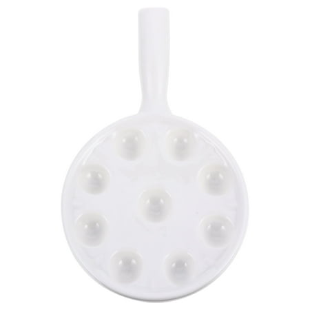 

1pc Kitchen Ceramic Baking Dish Snail Storage Plate Escargots Plate with Handle