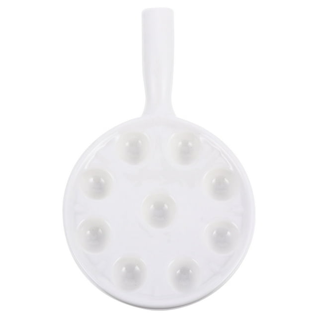 Miangastore 1 Pce Plat de Cuisson en Céramique pour Cuisine, Assiette de Rangement en Forme d'Escargot, Assiette à Escargots avec Poignée