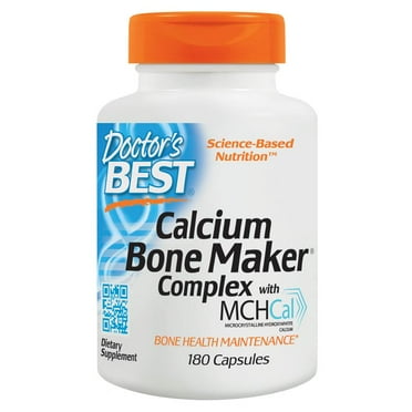 (4 Pack) Doctor's Best Calcium Bone Maker Complex with MCHCal, Non-GMO, Gluten Free, Soy Free, 180 Caps