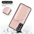 thumbnail image 3 of Dteck for Samsung Galaxy S21 6.2" 2021 Back Wallet Case, PU Leather Anti-Drop Case with Card Slot Kickstand & Wrist Strap Shockproof Protective Case for Samsung S21 Women Men, Rosegold, 3 of 9