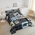 thumbnail image 4 of Erosebridal Retro Cabin Decor Comforter Set Full, Deer Bear Elk Quilt Vintage Rustic Farmhouse Bedding Set Western Cowboy Wildlife Patchwork Duvet Insert 3 Pieces With 2 Pillow Cases, Grey Black, 4 of 5